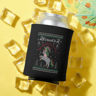 Porta-lata Tudo Que Preciso É De Um Natal Mágico, Unicórni