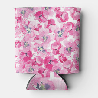 Porta-lata tulipas de aquarelas: design de cartão desenhado à