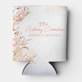 Porta-lata Tulipas Florais De Pêssego De 55 Anos Personalizad