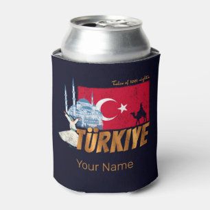 Porta-lata Türkiye Istambul Vintage Flag Turquia Souvenir