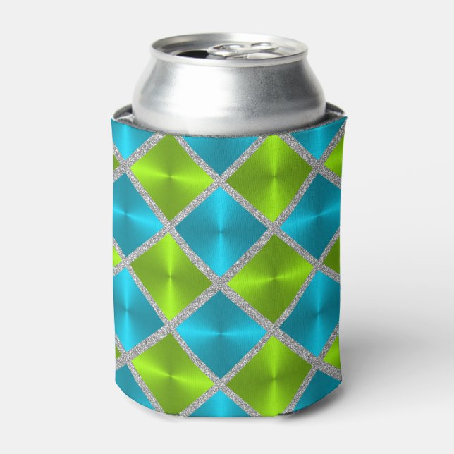 Porta-lata Turquesa e Limão com pratos (Can Front)