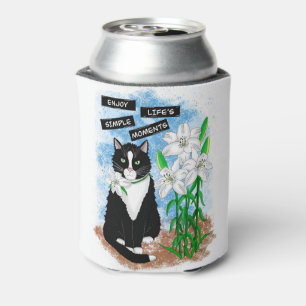 Porta-lata Tuxedo Cat e Lily Cotação Inspirativa