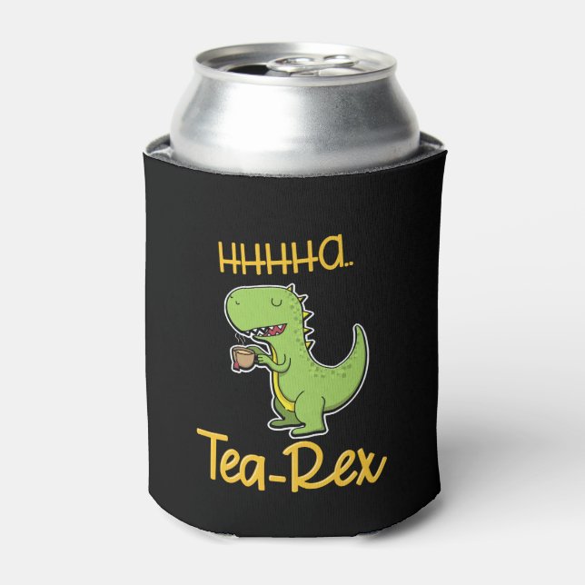 Porta-lata Tyrannosaurus Rex Siping Tea Party (Can Front)