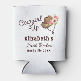 Porta-lata Última Rapariga Rosa Rústica de Rodeo em Bachelore