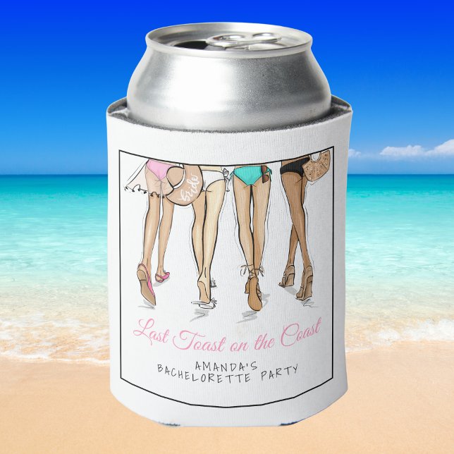 Porta-lata Último brinde na praia da costa Biquíni despedida  (Criador carregado)