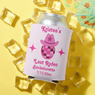 Porta-lata Último Rodeio Rosa Disco Cowgirl Despedida de Solt