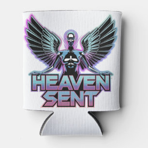 Porta-lata Um anjo metálico brilhante com asas, design Y2K