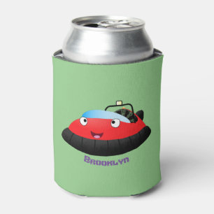 Porta-lata Um desenho animado de hovercraft, vermelho e bonit