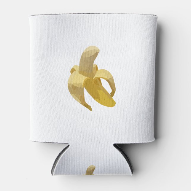 Porta-lata Um desenho desenhado Banana descascada metade (Frente)