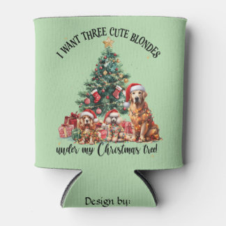 Porta-lata Um design de Natal para amantes de cães fofos e ca