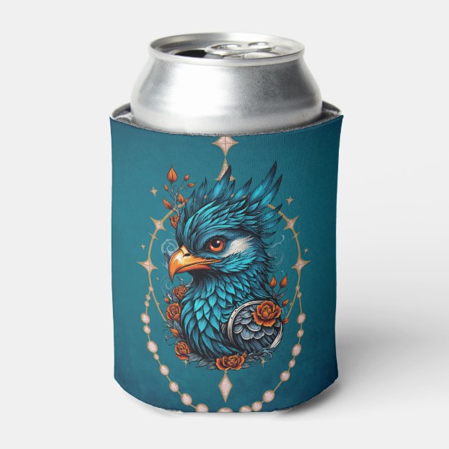 Porta-lata Um pássaro azul majestoso. (Can Front)