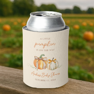 Porta-lata Um Pequeno Pumpkin está a caminho! Chá de fraldas 