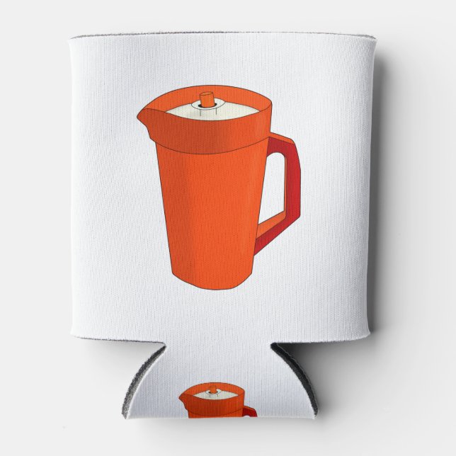 Porta-lata Um Pitcher Laranja Plástico (Frente)
