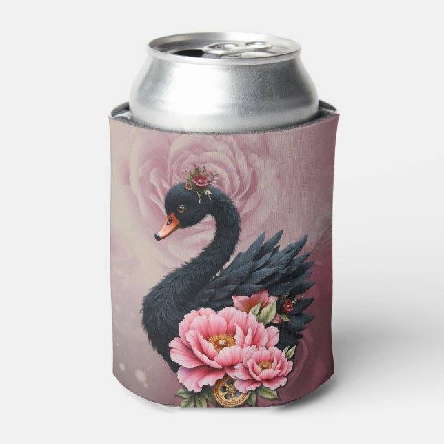Porta-lata Um toque de rosa e brilho de cisne. (Can Front)