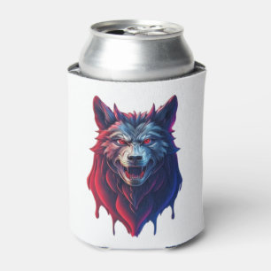 Porta-lata Uma ilustração detalhada do rosto de um lobo ninja