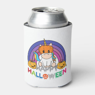 Porta-lata Unicorn Pumpkin Head For Halloween