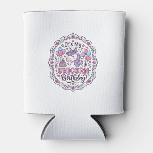 Porta-lata Unicórnio É Meu Aniversário De Unicórnio Camisa Di
