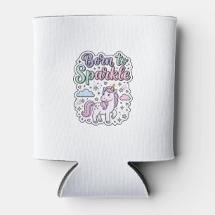 Porta-lata Unicórnio Nascido para Brilhar Design Gráfico Merc