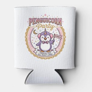 Porta-lata Unicórnio Penguicórnio Festa POD Pronto Zazzle Des