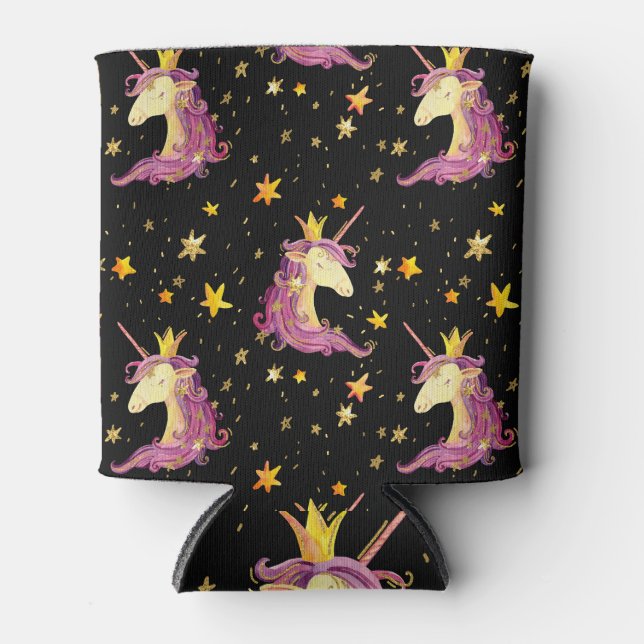 Porta-lata Unicórnio Princesa: Leite de Aquarela (Frente)