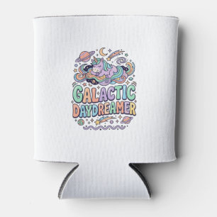 Porta-lata Unicórnio Sonhador Galáctico Kawaii Adesivo e Cami