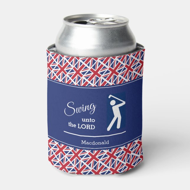 Porta-lata UNION JACK Golf personalizado (Can Front)