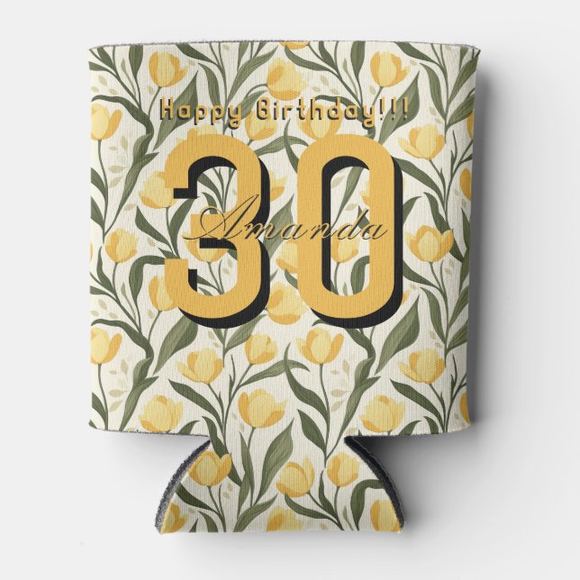 Porta-lata Unique Tulip Themed Girl Birthday Party (Frente)