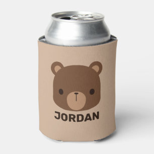 Porta-lata Urso Castanho Bonito com Nome Personalizado