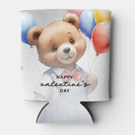 Porta-lata Urso de Aquarela de Cubo dia de os namorados com B