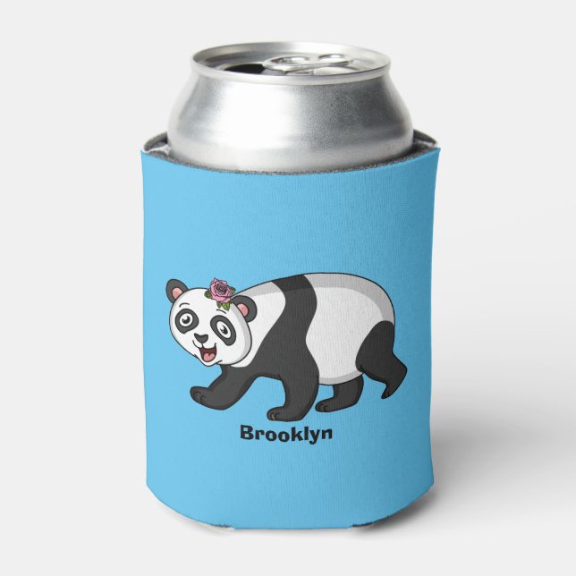 Porta-lata Urso panda bonito e feliz com desenho animado (Can Front)