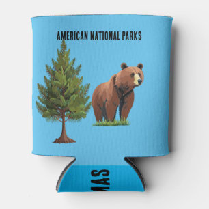 Porta-lata Urso Pardo de Pinheiro Americano Parque Nacional