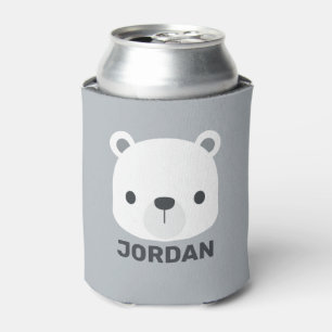 Porta-lata Urso Polar Bonito com Nome Personalizado
