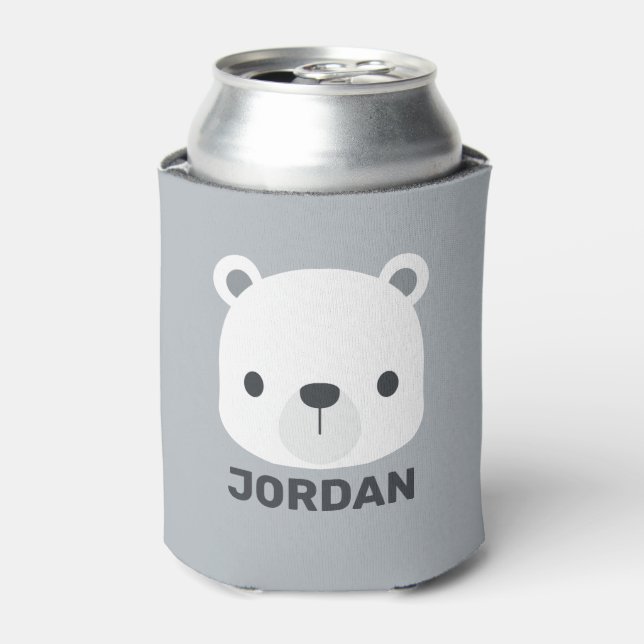 Porta-lata Urso Polar Bonito com Nome Personalizado (Can Front)