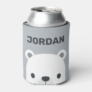 Porta-lata Urso Polar Bonito com Nome Personalizado