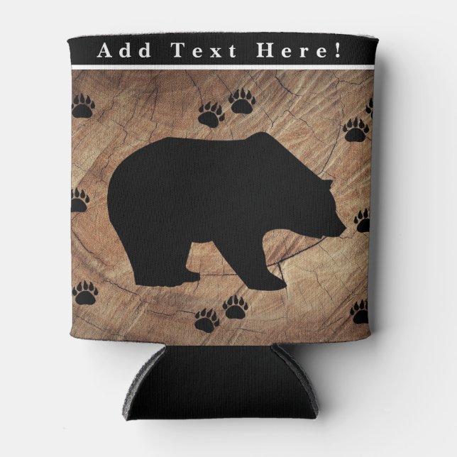 Porta-lata Urso Preto E Pistas De Urso (Frente)