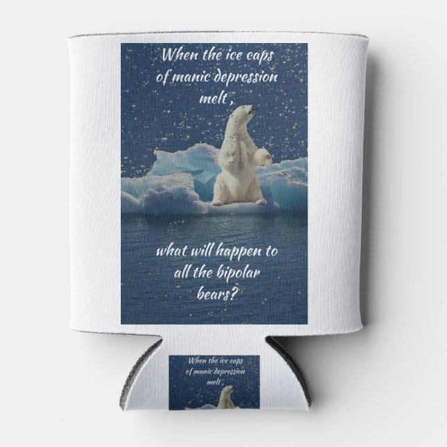 Porta-lata Ursos Bipolares Engraçados (Frente)