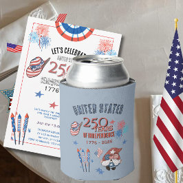 Porta-lata US 250th Anniversary Patriotic Gnome Can Cooler 