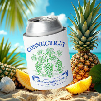 Porta-lata Uvas Estaduais da Constituição de Connecticut