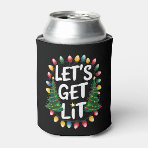 Porta-lata Vamos Ficar Bêbados Camiseta Engraçada de Natal Lu