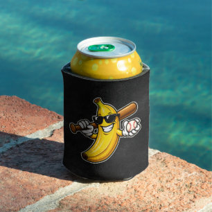 Porta-lata Vamos Torcer Bananas Beisebol Retrô Banana Engraça