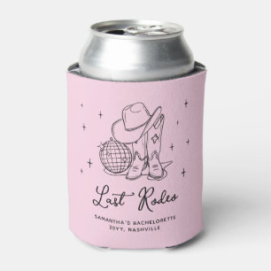Porta-lata Vaqueira de Disco Rosa Último Rodeio Festa de Desp
