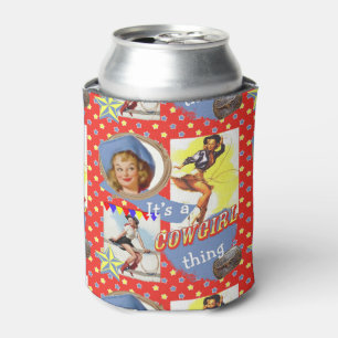Porta-lata Vaqueiras do vintage com coisa da vaqueira dos