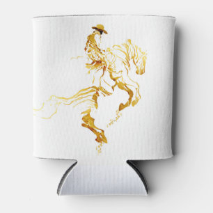 Porta-lata Vaqueiro Dourado em Cavalo Empinado 