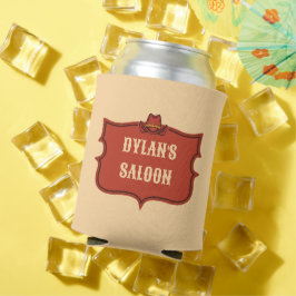 Porta-lata Vaqueiro Ocidental Monograma Nome Russo Salão