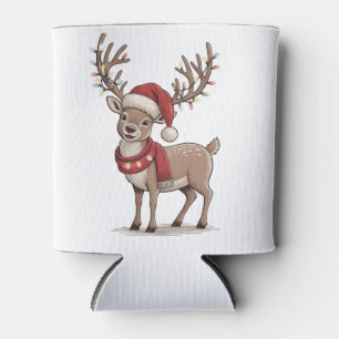 Porta-lata Veado Animal Natal Veado Chapéu do Papai Noel Nata