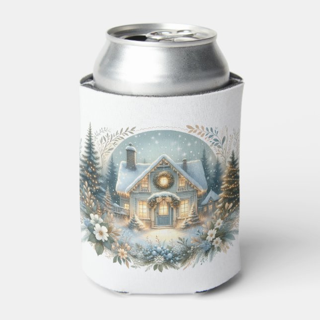 Porta-lata Vela Coluna Cena de Cabana Nevada (Can Front)