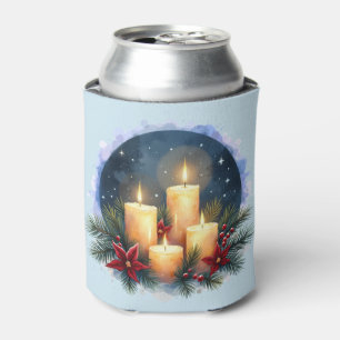 Porta-lata Vela de Natal brilha com Poinsettias