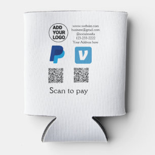 Porta-lata Venmo paypal scanear para pagar adicionar código q