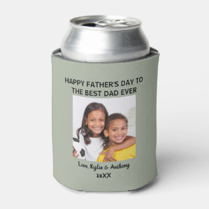 Porta-lata Verde de Fotografia Personalizada do Melhor Pai do