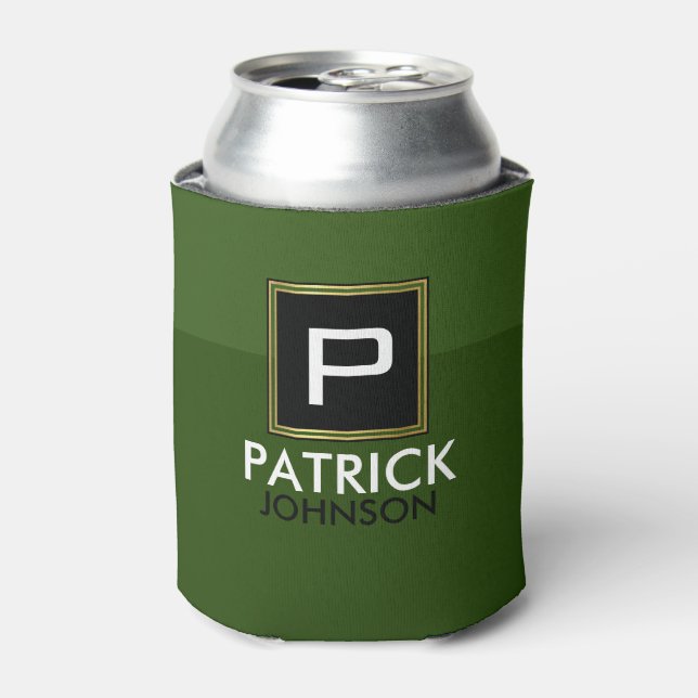 Porta-lata Verde moderno pode resfriar com nome (Can Front)